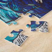 Blumenhintergrund mit Pfaus Puzzle (Seite)