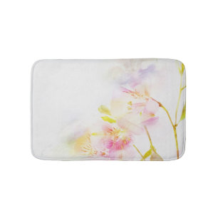 Blumenhintergrund mit Watercolor-Blumen Badematte