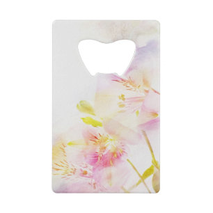 Blumenhintergrund mit Watercolor-Blumen Geldbeutel Flaschenöffner