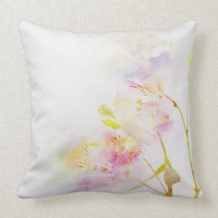 Blumenhintergrund mit Watercolor-Blumen Kissen