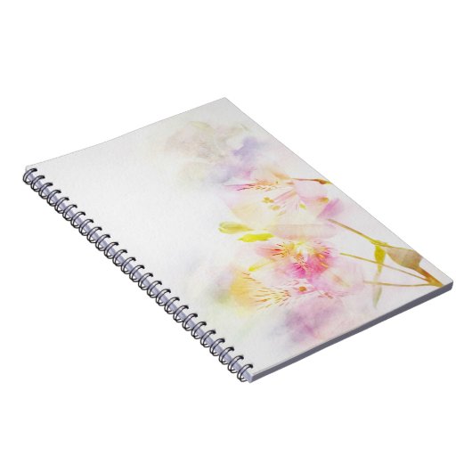 Blumenhintergrund mit Watercolor-Blumen Notizblock (Rechte Seite)