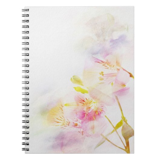 Blumenhintergrund mit Watercolor-Blumen Notizblock (Vorderseite)
