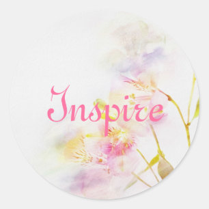 Blumenhintergrund mit Watercolor-Blumen Runder Aufkleber