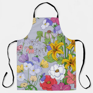 Blumenhintergrund nahtlos Vintag. Lilien, pansie Schürze