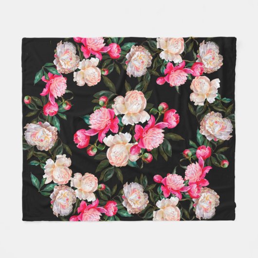 Blumenhintergrund. Rosa und weiß auf einem Dar Fleecedecke (Vorderseite (Horizontal))