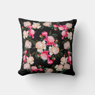 Blumenhintergrund. Rosa und weiß auf einem Dar Kissen