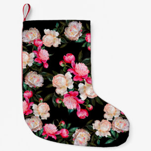 Blumenhintergrund. Rosa und weiß auf einem Dar Kleiner Weihnachtsstrumpf