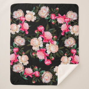 Blumenhintergrund. Rosa und weiß auf einem Dar Sherpadecke