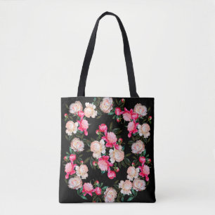 Blumenhintergrund. Rosa und weiß auf einem Dar Tasche