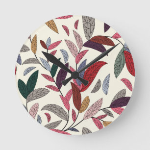 Blumenhintergrund Runde Wanduhr