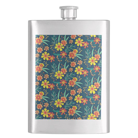 Blumenhintergrund Schönes Design-46566 Flachmann (Vorderseite)