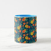 Blumenhintergrund Schönes Design-46566 Zweifarbige Tasse (Mittel)