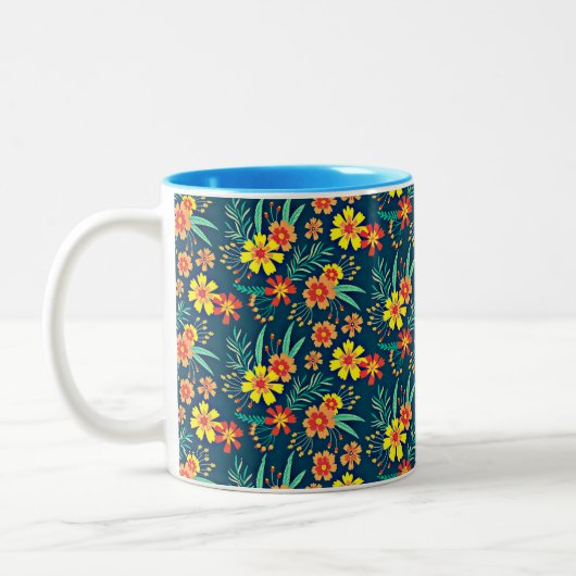 Blumenhintergrund Schönes Design-46566 Zweifarbige Tasse (Links)