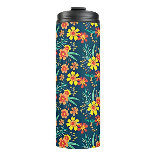 Blumenhintergrund Schönes Design Thermosbecher (Vorderseite)