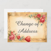 Blumenhintergrund Swirl Stilvolle Adressenänderung Ankündigungspostkarte (Vorne/Hinten)