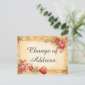 Blumenhintergrund Swirl Stilvolle Adressenänderung Ankündigungspostkarte (Stehend Vorderseite)