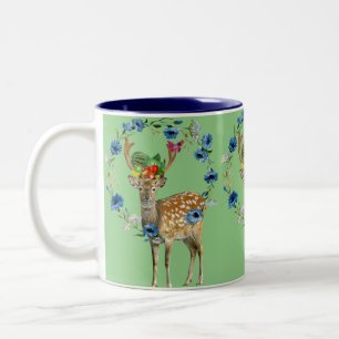 Blumenhirsch-Frucht-Tasse Zweifarbige Tasse