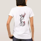 Blumenhirsch-Linienkunst T-Shirt (Rückseite)