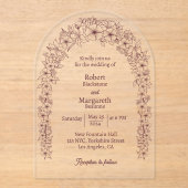 Blumenhochzeit Acryleinladungen (Vorderseite)