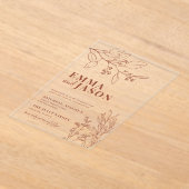 Blumenhochzeit Acryleinladungen (Ablage )