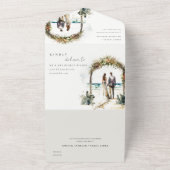 Blumenhochzeit Arch Coastal Seascape Hochzeit All In One Einladung (Außenbereich)