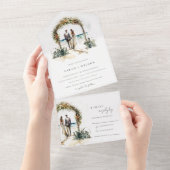 Blumenhochzeit Arch Coastal Seascape Hochzeit All In One Einladung (Abreißen)