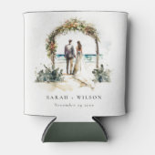 Blumenhochzeit Arch Coastal Seascape Hochzeit Dosenkühler (Vorderseite)