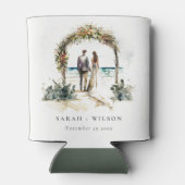 Blumenhochzeit Arch Coastal Seascape Hochzeit Dosenkühler (Rückseite)