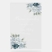 Blumenhochzeit Begrüßung mattiertes Akryllisches Z Acrylschild (Vorderseite)