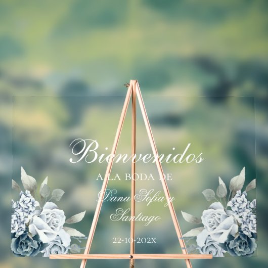 Blumenhochzeit Begrüßung mattiertes Akryllisches Z Acrylschild (Neutral)