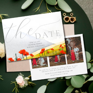 Blumenhochzeit Bergmohn Save Date 3 Fotos Einladung