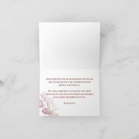 Blumenhochzeit Danke-Karte Dankeskarte (Innenseite)