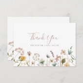 Blumenhochzeit Danke-Karte Dankeskarte (Vorne/Hinten)