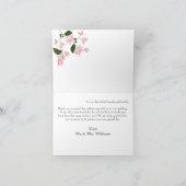 Blumenhochzeit Danke-Karte mit Bougainvillea Dankeskarte (Innenseite)
