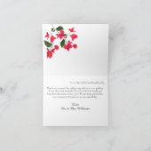 Blumenhochzeit Danke-Karte mit Bougainvillea Dankeskarte (Innenseite)