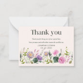 Blumenhochzeit Danke-Karte Mitteilungskarte (Vorderseite)