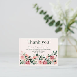 Blumenhochzeit Danke-Karte Mitteilungskarte