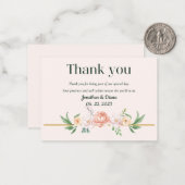 Blumenhochzeit Danke-Karte Mitteilungskarte (Vorderseite/Rückseite Beispiel)