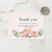 Blumenhochzeit Danke-Karte Mitteilungskarte (Vorderseite/Rückseite Beispiel)