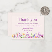 Blumenhochzeit Danke-Karte Mitteilungskarte (Vorderseite/Rückseite Beispiel)