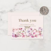 Blumenhochzeit Danke-Karte Mitteilungskarte (Vorderseite/Rückseite Beispiel)