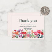 Blumenhochzeit Danke-Karte Mitteilungskarte (Vorderseite/Rückseite Beispiel)