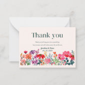 Blumenhochzeit Danke-Karte Mitteilungskarte (Vorderseite)