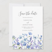 Blumenhochzeit der Blauen Wildblume Save The Date (Vorderseite)