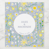 Blumenhochzeit der botanischen Wildblume Weinetikett (Einzelnes Label)