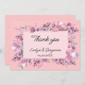 Blumenhochzeit der Dusty Rose Dankeskarte (Vorne/Hinten)