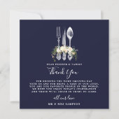 Blumenhochzeit der Marine danke Ihnen Empfang-Kart Einladung (Vorderseite)