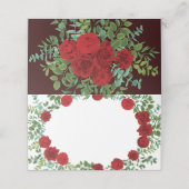 Blumenhochzeit der Rose Black and Red Peony Platzkarte (Außenseite Aufgefaltet)