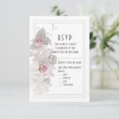Blumenhochzeit der Weißen Blume RSVP Karte (Stehend Vorderseite)