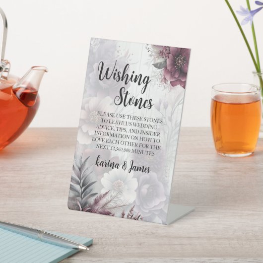 Blumenhochzeit der Wunschsteine Sockelschild (In SItu)